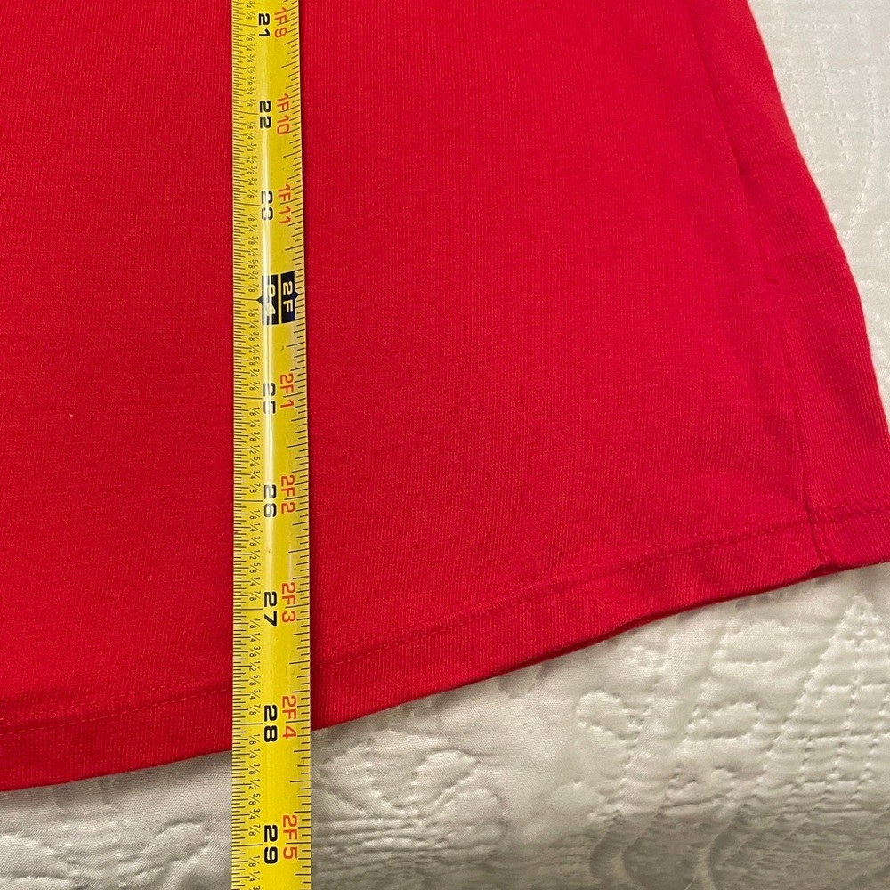 NWT terra & sky Red Long Sleeve & Long Length V Neckline Tee Top 1X (16W-18W) - Picture 7 of 10